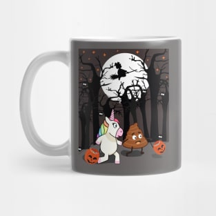 Halloween mit Unicorn und Shit Emoji Mug